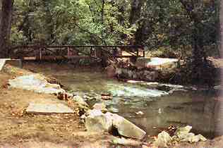 Footbridge in Lemon Park in Pratt, Kansas.