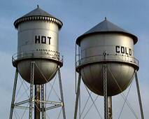 Hot and Cold water towers in Pratt, Kansas. Photo by Susan Howell.